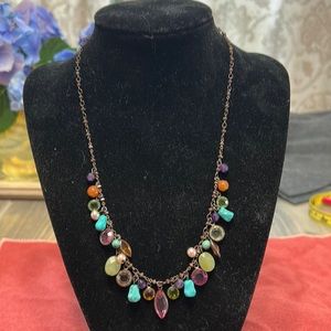 Very pretty, stone and crystal necklace